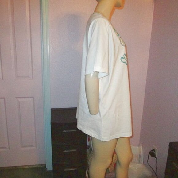 NEW Ulla Popken EMBROIDERED Blouse Size 2X TUNIC Top V-NECK Short Sleeve COTTON - Picture 5 of 7